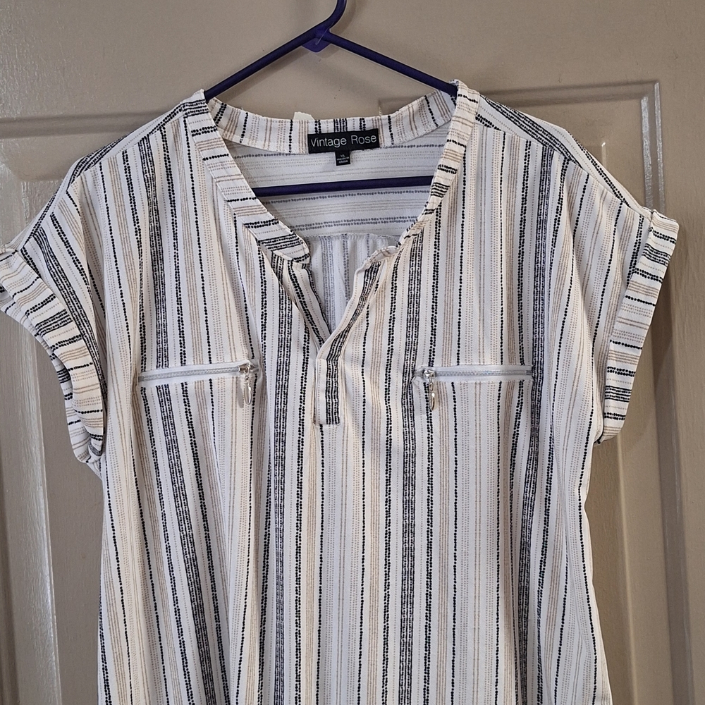 Simple Design Blouse With Crystal Accents